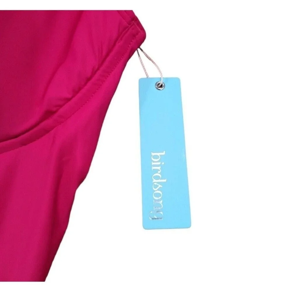Birdsong Size 34DDD Bare Necessities Pink Underwire Wrap Tankini Swim Top Pink - Picture 9 of 11